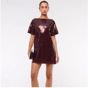 Abercrombie & Fitch Burgundy Sequin Mini Dress